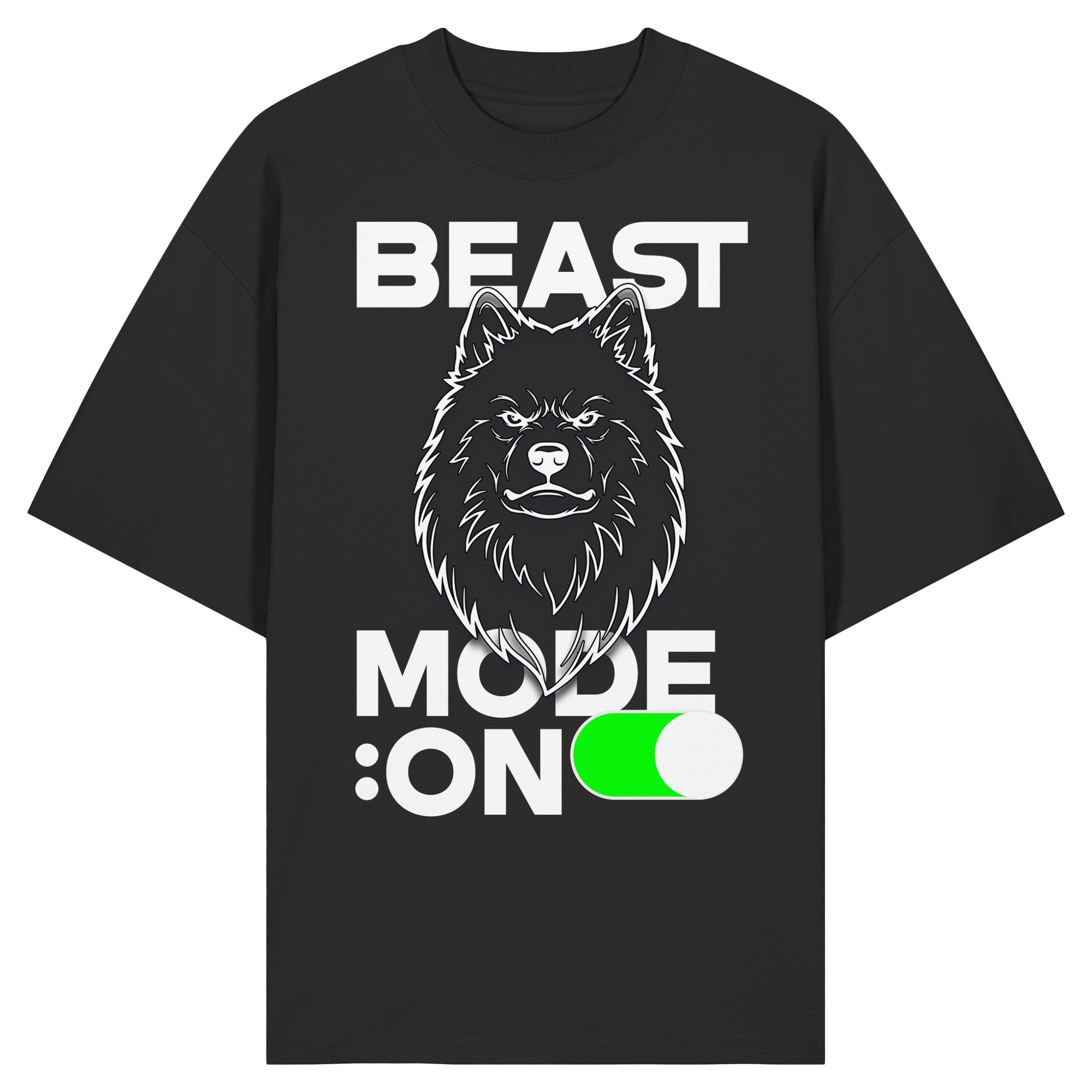 Oversize Beast Mode Weiß - Organic Oversize Shirt