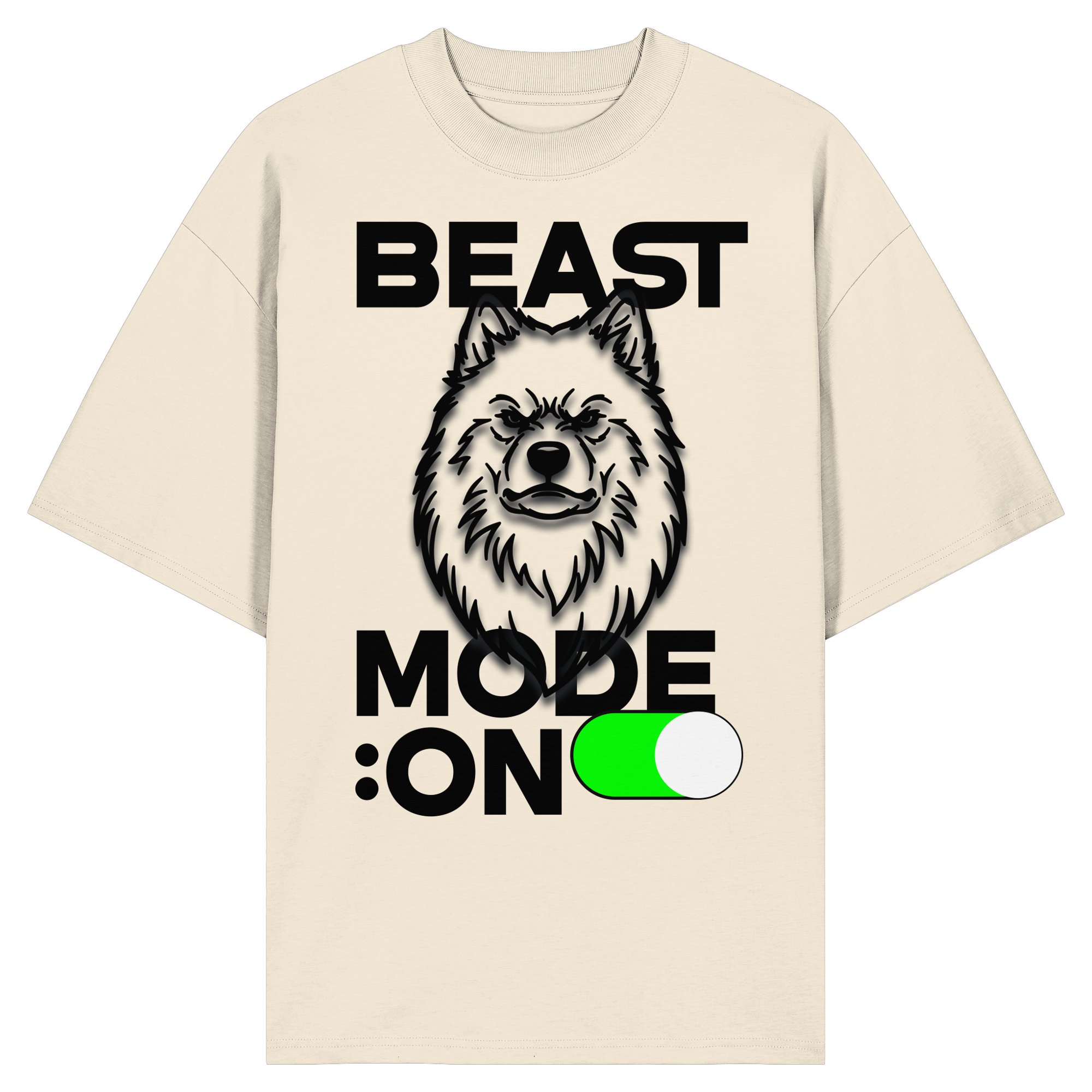 Beast Mode Jede schwarz - Organic Oversize Shirt