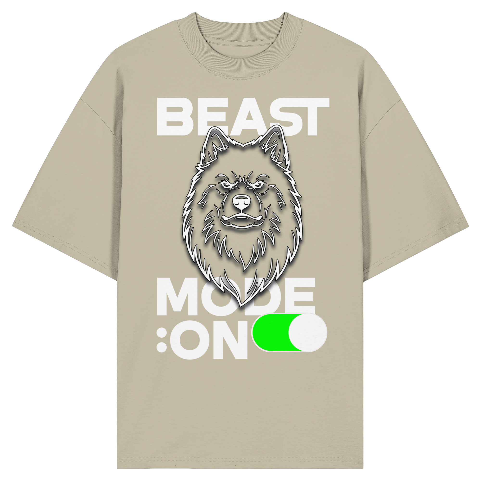 Oversize Beast Mode Weiß - Organic Oversize Shirt